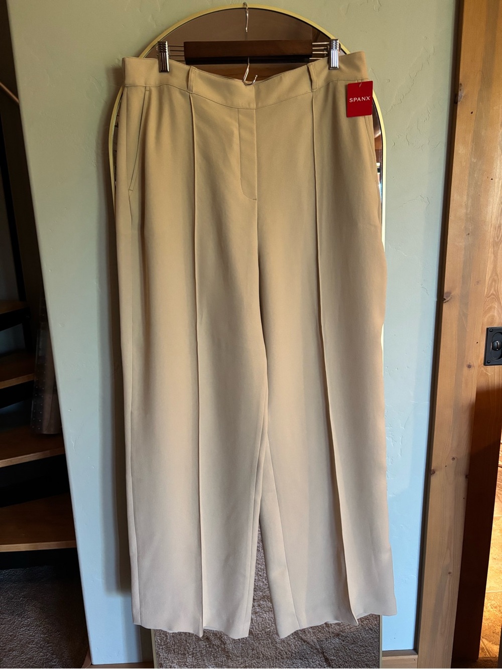 SPANX Tan Wide-Leg Trousers